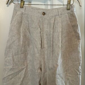 Reformation pleated linen pants